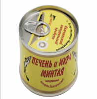 Печень и икра минтая Ассорти деликатесное "Кайтес" 120 гр