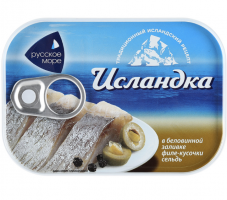 Сельдь Исландка в Беловинной заливке 115 гр.