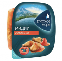 Салат из мяса мидии с овощами 150 гр.