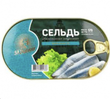 Сельдь атл.филе нат.с маслом "За Родину" 170 гр.ж/б