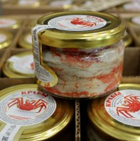 Мясо краба натуральное 250 гр стекло